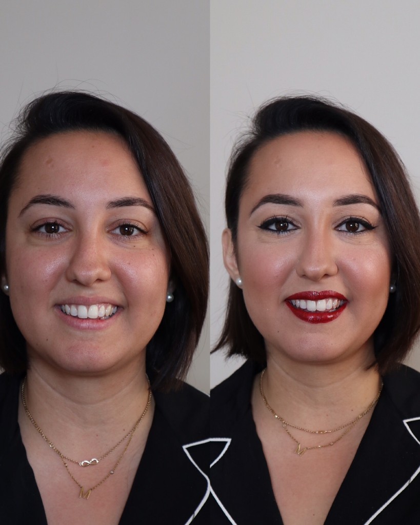 Maquillaje Retro - Eye liner y labios rojos
